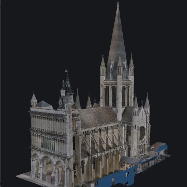 Le maillage texturé de Notre-Dame de Dijon dans Cyclope3D.