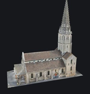 Le nuage de points d'une &eacute;glise, chaque point portant la couleur relev&eacute;e sur place.
